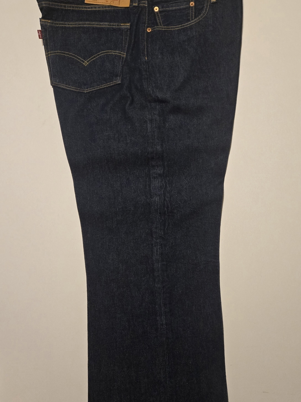 Levis 501 Jeans Mens 44x34 Dark Wash Blue Straight Leg Button Fly Big & Tall
